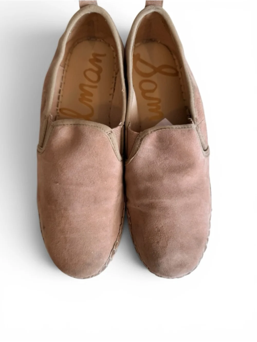 Sam Edelman Carrin Espadrille Platform Slip On Shoes Oatmeal Suede Womens 8.5